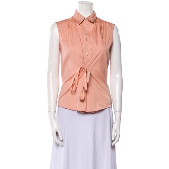 EUC Prada front tie sleeveless top sz: 40 (US 8 medium) color: peach - Picture 1 of 9